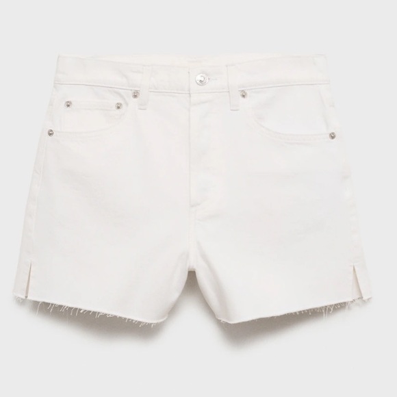 ❤️ Mango White Cotton Shorts Size 4 EUR 36 NWOT - Picture 8 of 14